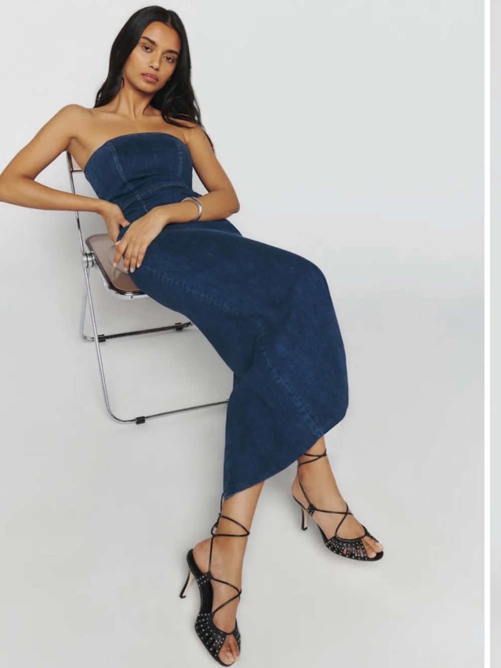 Reformation Eugenia Denim Midi Dress